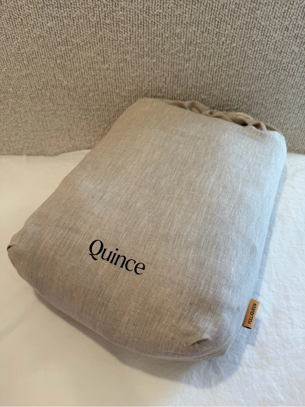 Quince European Linen Duvet Set Natural Chambray Full/Queen